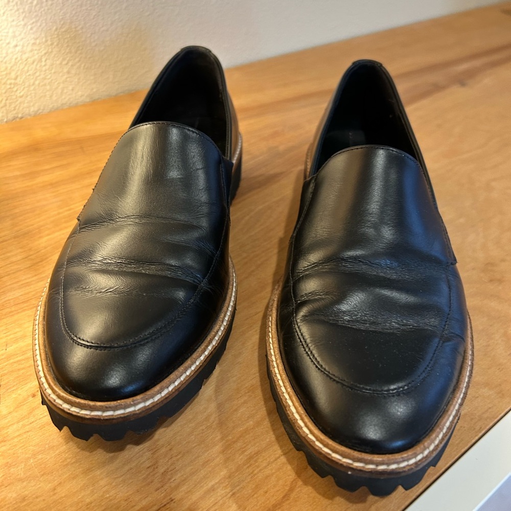 Ecco Black Leather Loafers size 38/7